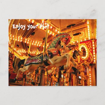 Merry Go Round Holiday Postcard by fotoplus at Zazzle