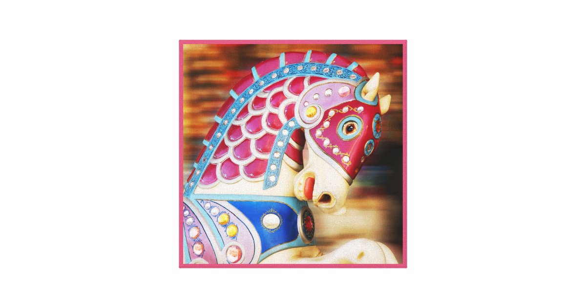 Merry Go Round Horse 8 Series Canvas Print Zazzle Com