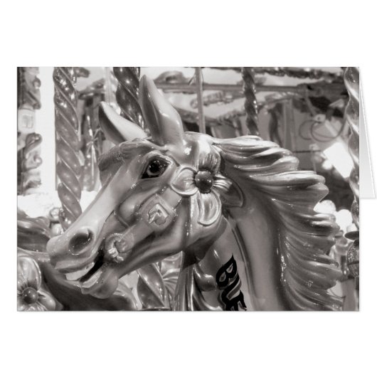 Merry-go-round Horse B&W (Front Horizontal)
