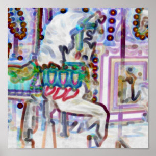Merry-Go-Round Horse Digital Art Poster