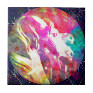 Merry Go Round Horse Digital Art Tile