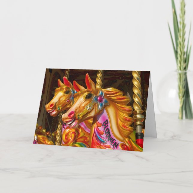 Merry-go-round Horses Card (Front)
