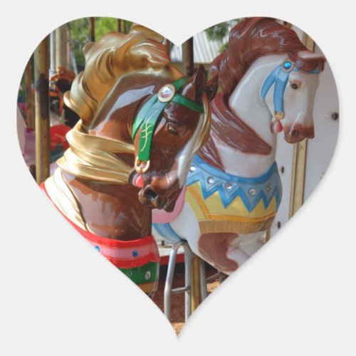 Merry_Go_Round Horses Heart Sticker