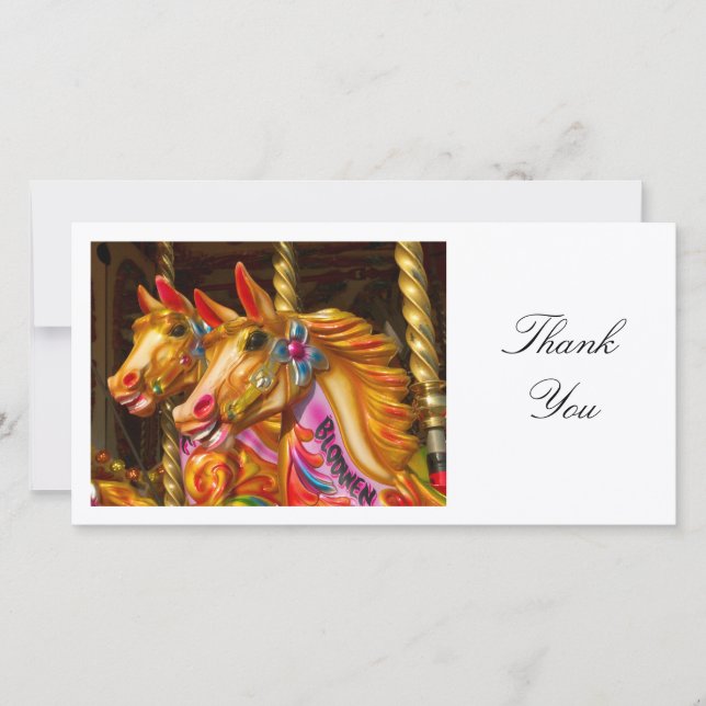 Merry-go-round Horses - Thank You Card (Front)