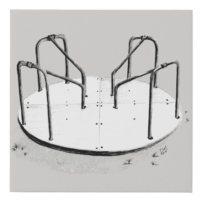 Merry Go Round Original Pencil Drawing Print (Front)