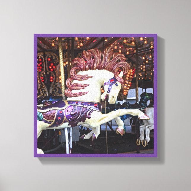 Merry-go-round painted horse carousel series 12 canvas print (Front)