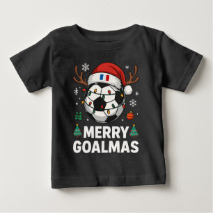 Merry Goalmas France - Funny Soccer Christmas Baby T-Shirt
