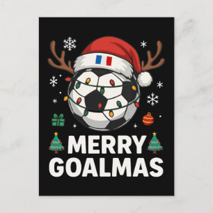 Merry Goalmas France - Funny Soccer Christmas Postcard