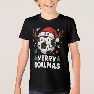 Merry Goalmas France - Funny Soccer Christmas Tri-Blend Shirt