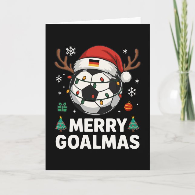 Merry Goalmas - Funny Soccer Christmas Card (Front)