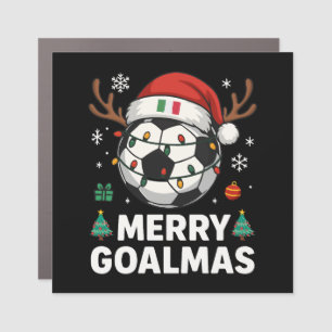 Merry Goalmas Italy - Funny Soccer Christmas Car Magnet