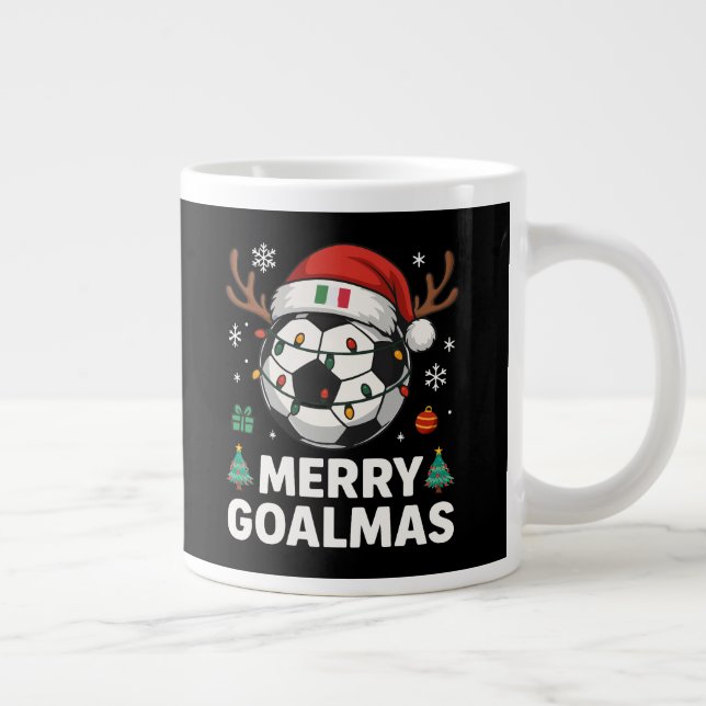 Merry Goalmas Italy - Funny Soccer Christmas Giant Coffee Mug (Right)