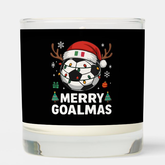 Merry Goalmas Italy - Funny Soccer Christmas Scented Candle (Front)