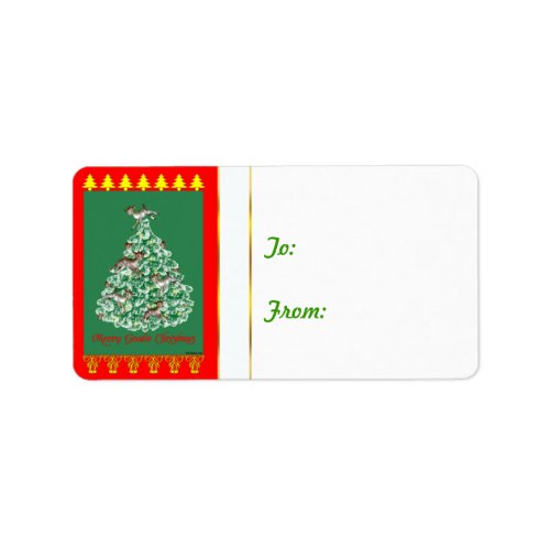 Merry Goatie Christmas Gift Tag Sticker
