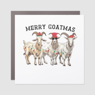 Merry Goatmas Animal Goat Lover Merry Christmas Car Magnet