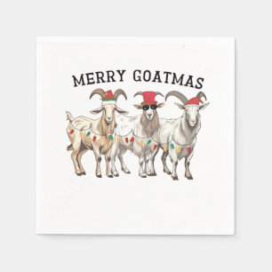 Merry Goatmas Animal Goat Lover Merry Christmas  Napkins