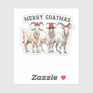 Merry Goatmas Animal Goat Lover Merry Christmas Sticker
