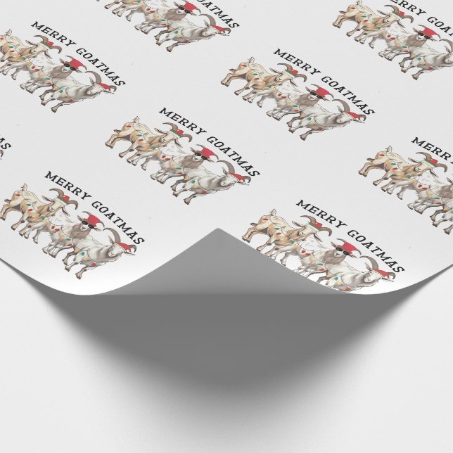 Merry Goatmas Animal Goat Lover Merry Christmas  Wrapping Paper (Corner)