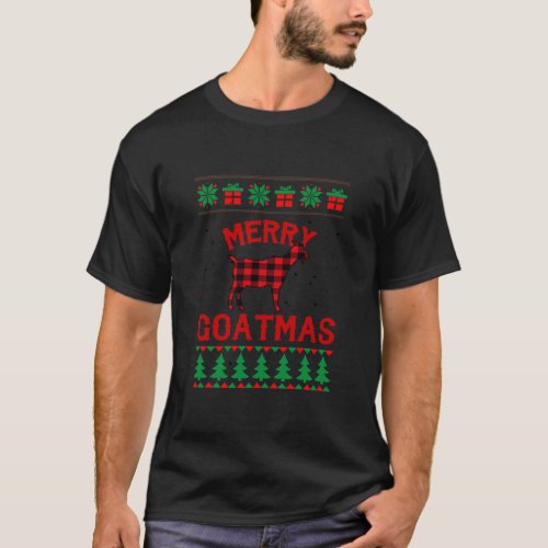 Merry Goatmas Christmas Goat Lovers Ugly T_Shirt