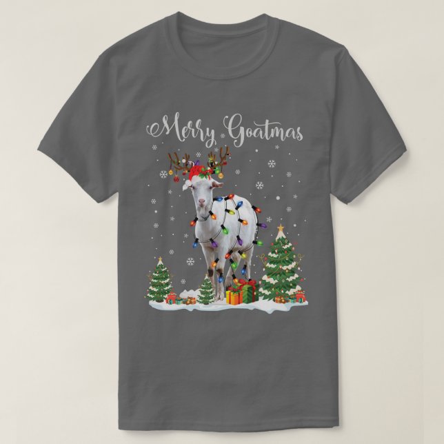 Merry Goatmas Goat Christmas Reindeer Santa Premiu T-Shirt (Design Front)