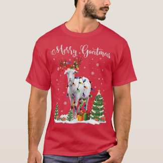 Merry Goatmas Goat Christmas Reindeer Santa Premiu T-Shirt