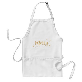 Merry (gold) Adult Apron by byDania at Zazzle