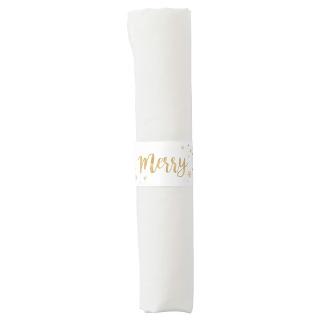 Merry (Gold) Napkin Bands (Front)