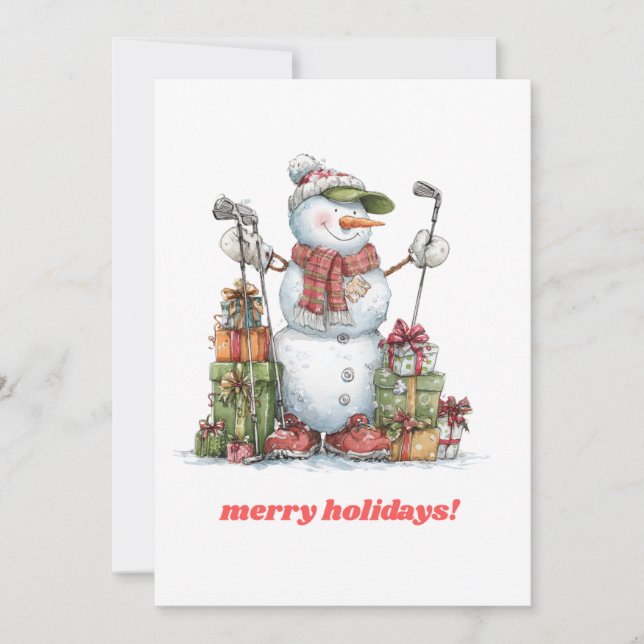 Merry Golfer Holiday Greeting Card (Front)