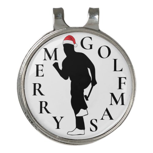 Merry Golfmas Christmas Golfer Golf Hat Clip