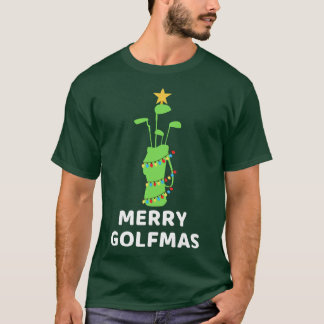 Merry Golfmas Golf Club Christmas Tree Funny Golfi T-Shirt