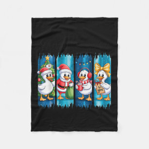 Merry Goosemas Christmas Cheer Festive Ducks Fleece Blanket