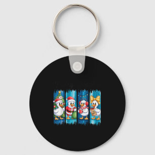Merry Goosemas Christmas Cheer Festive Ducks Keychain