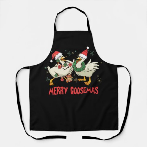 Merry Goosemas Funny Christmas Duck Silly Goose Me Apron