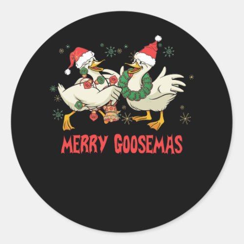 Merry Goosemas Funny Christmas Duck Silly Goose Me Classic Round Sticker