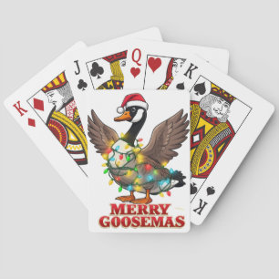 Merry Goosemas Funny Christmas Goose Xmas Poker Cards