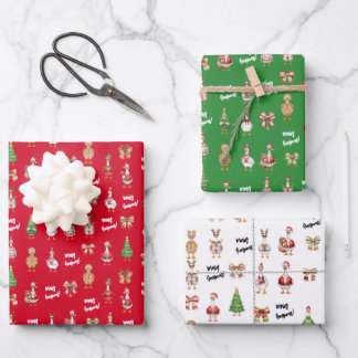 Merry Goosman Christmas Goose Wrapping Paper Sheets