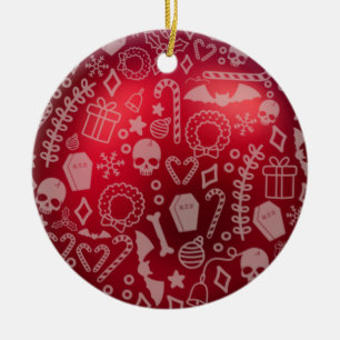 Merry Gothic Christmas Name Year Holiday Ceramic Ornament