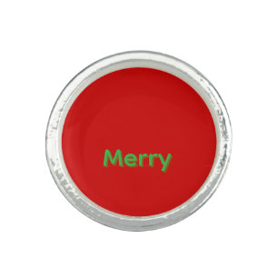 Merry Green Name on Red Ring