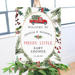 Merry Greenery Baby Shower Welcome Sign<br><div class="desc">Celebrate the Parents-to-be with this festive baby shower welcome foam board sign! Easily edit the names,  event and date!

See the entire collection for more matching items!</div>