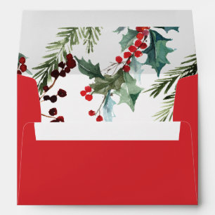 Merry Greenery Envelopes with Return Address