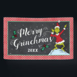 Merry Grinchmas | Grinch Holiday Party Banner<br><div class="desc">Celebrate your Holiday Party this year with this cute Dr. Seuss chalkboard banner.  Personalize by adding the year or custom text.</div>