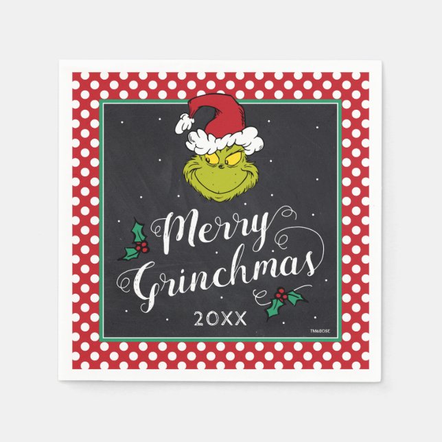 Merry Grinchmas | Grinch Holiday Party Napkins (Front)
