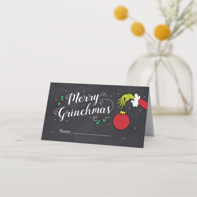 Merry Grinchmas | Grinch Holiday Party Place Card (Front)