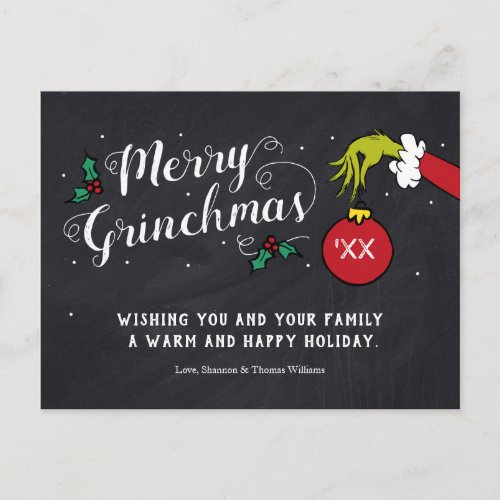 Merry Grinchmas  Grinch Holiday Postcard