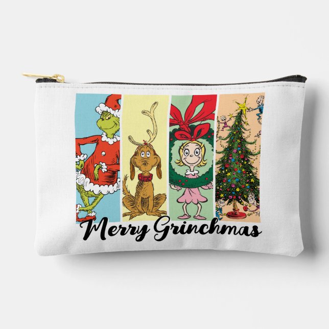 Merry Grinchmas Holiday Collage Accessory Pouch (Front)