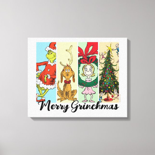 Merry Grinchmas Holiday Collage Canvas Print (Front)