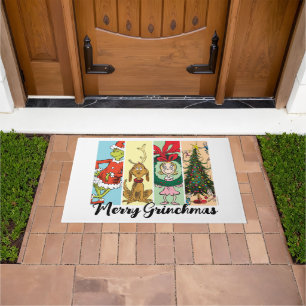 Merry Grinchmas Holiday Collage Doormat
