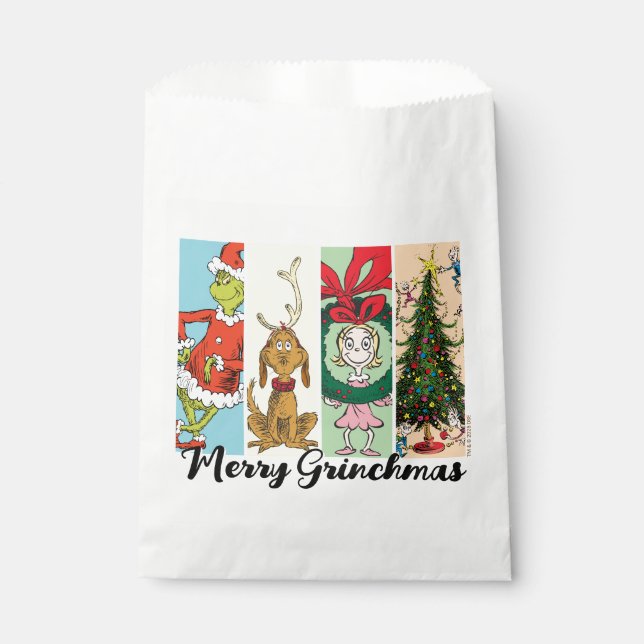 Merry Grinchmas Holiday Collage Favor Bag (Front)