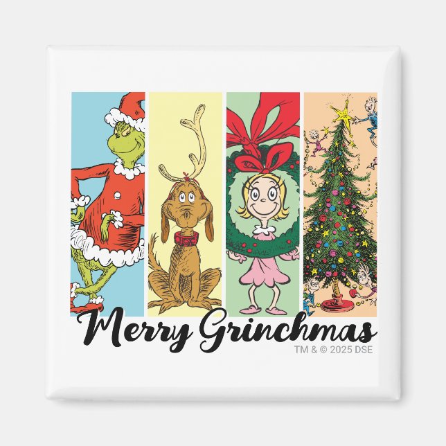Merry Grinchmas Holiday Collage Magnet (Front)