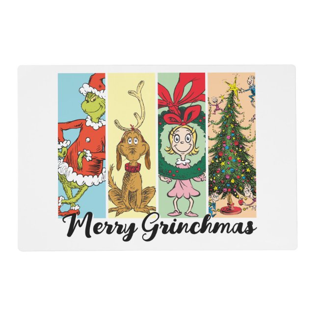 Merry Grinchmas Holiday Collage Placemat (Front)